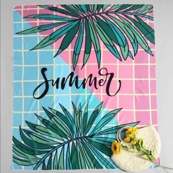 Other - Summer Plaid Lightweight Beach Blanket Throw Tapestry NEW